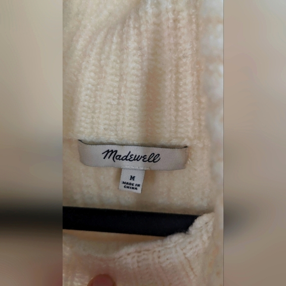 Madewell Mercer Turtleneck Sweater Women  Pullover Cream Wool Blend Size M - Picture 3 of 5